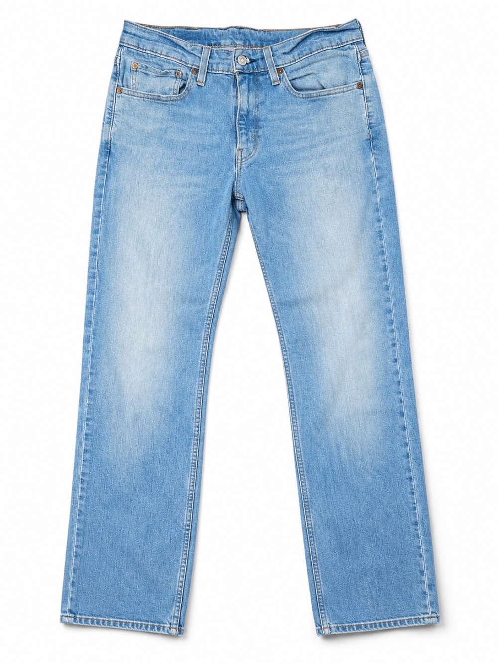 Levi’s 514 Men’s Jeans 31x32 Light Wash Straight Fit Distressed Hem Denim